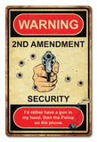 Warning 2nd Amendment Vintage Sign Metal Sign