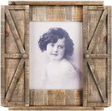 Wood Barn Door Picture Frame- Distressed Hanging Wooden Photo Frame 8x10 Inches