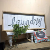 Rustic Laundry Wood Wall Sign Plaque- Laundry Room Decor Wall Hanging Sign Decor