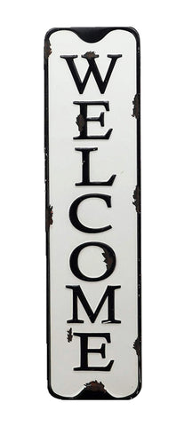 Welcome Carved Metal Wall Sign for Home Decor.|Rustic Iron Welcome Decor for Entryway 5.5x21.75