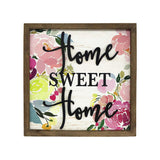 Home Sweet Home Wall Plaque- Rustic Wood Framed Metal Home Word Wall Decor- Modern Farmhouse Wall Hanging Art- 15.75 x 15.75 Inches