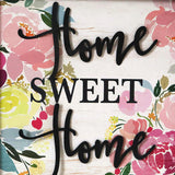 Home Sweet Home Wall Plaque- Rustic Wood Framed Metal Home Word Wall Decor- Modern Farmhouse Wall Hanging Art- 15.75 x 15.75 Inches