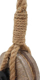 Industrial Decorative Iron Faux Pulley Tackle with Jute Rope and Hook 23 x 4 x 4.75 Inches (Red)