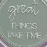 You Can Do It/Great Things Take Time-2 Sided Rotating Metal Table Top Decoration- Embossed Metal Signs for Home Decoration-6 x 2.5 x 7.875 Inches