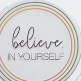 Dream/Believe in Yourself-2 Sided Rotating Metal Table Top Decoration- Embossed Metal Signs for Home Decoration-6 x 2.5 x 7.875 Inches