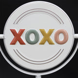 XOXO/CUE The Confetti - 2 Sided Rotating Metal Table Top Decoration- Embossed Metal Signs for Home Decoration-6 x 2.5 x 7.875 Inches