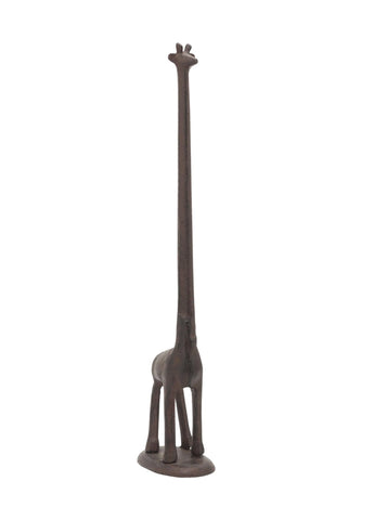 Giraffe Cast Iron Paper Towel Holder - Retro Free Standing Toilet Paper Holder - Versatile and Decorative Bathroom Toilet Paper Holder or Stand Up Paper Towel Holder - Antique Brown