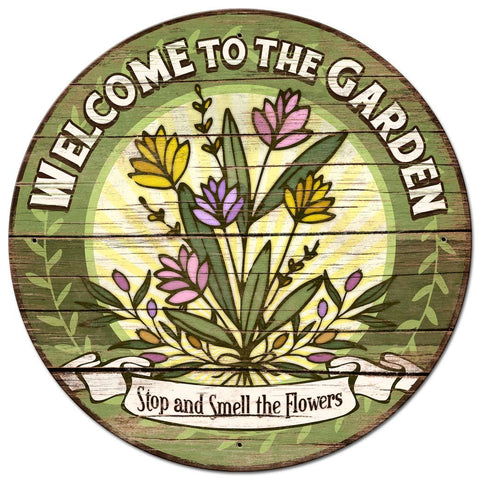 Welcome Garden Vintage Sign Metal Sign