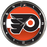 Philadelphia Flyers Clock Round Wall Style Chrome