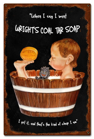 Wrights Coal Tar Soap Vintage Sign Metal Sign