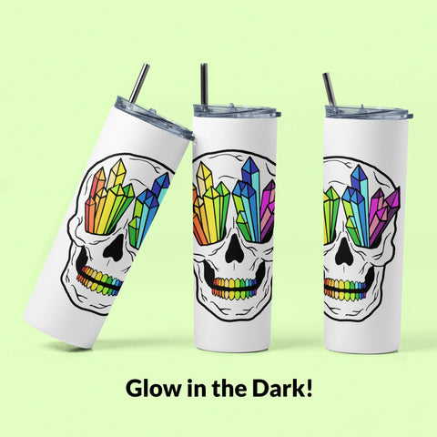 Rainbow Skull Tumbler (Glow in the Dark)