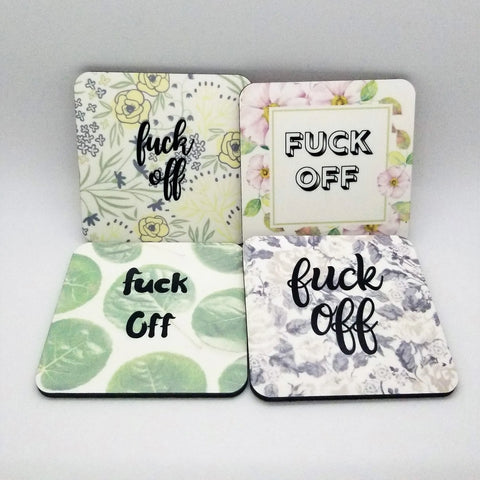 Fuck Off Floral Coaster Set (4 Pieces)