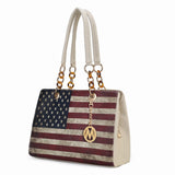 Nevaeh Vegan Leather patriotic pattern Women's Shoulder Bag