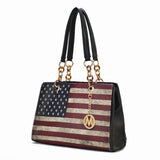 Nevaeh Vegan Leather patriotic pattern Women's Shoulder Bag