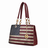 Nevaeh Vegan Leather patriotic pattern Women's Shoulder Bag