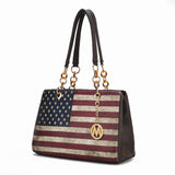 Nevaeh Vegan Leather patriotic pattern Women's Shoulder Bag