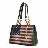 Nevaeh Vegan Leather patriotic pattern Women's Shoulder Bag