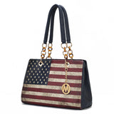 Nevaeh Vegan Leather patriotic pattern Women's Shoulder Bag