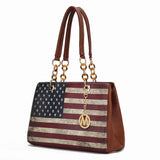 Nevaeh Vegan Leather patriotic pattern Women's Shoulder Bag