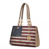 Nevaeh Vegan Leather patriotic pattern Women's Shoulder Bag