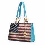 Nevaeh Vegan Leather patriotic pattern Women's Shoulder Bag