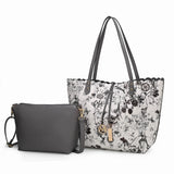 Danielle Reversible Shopper Tote Bag Crossbody Pouch