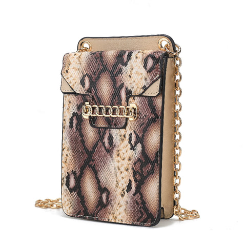 Yael Snake embossed Vegan Leather Phone Crossbody