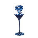 Tennessee Titans Glass 17oz Wine Stemmed Boxed