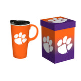 Clemson Tigers Drink 17oz Travel Latte Boxed