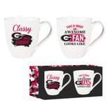 Georgia Bulldogs Coffee Mug 17oz Ceramic 2 Piece Set with Gift Box