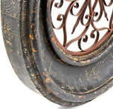 Round Wooden Wall Frame with Iron Decor Center