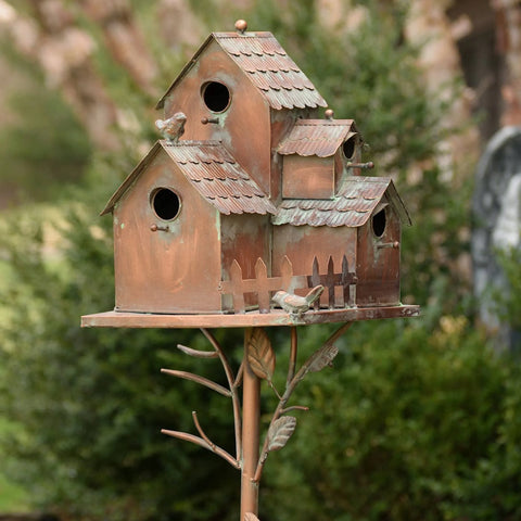 Country Style Iron Birdhouse Stake 