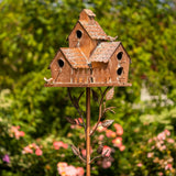 Country Style Large Iron Birdhouse Stake "New Britain"