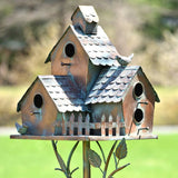 Country Style Large Iron Birdhouse Stake "New Britain"