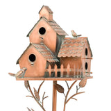 Country Style Large Iron Birdhouse Stake "New Britain"