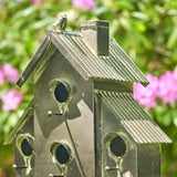 Tall Galvanized Condo Birdhouse Stake "Newtown"