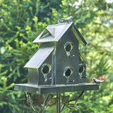 Tall Galvanized Condo Birdhouse Stake "Newtown"