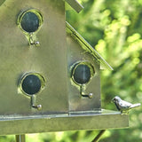 Tall Galvanized Condo Birdhouse Stake "Newtown"