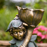 Fairy Garden Statue with Flower "Tato"