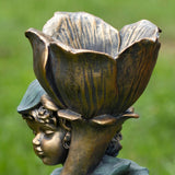 Fairy Garden Statue with Flower "Tato"