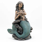 Mermaid Sitting on Rock Garden Statue