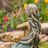 Mermaid Sitting on Rock Garden Statue