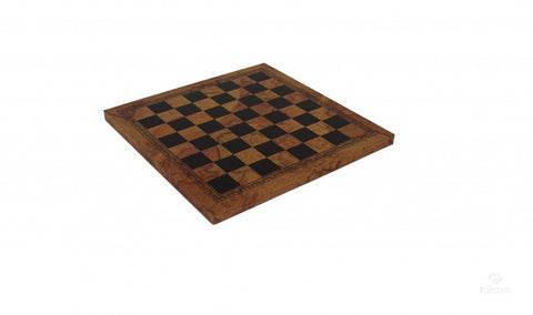 Chess Board - Faux Leather - Old Map Design