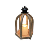 Wooden Accented LED Candle Lantern