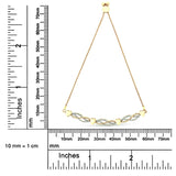 14K Yellow Gold Plated .925 Sterling Silver 1/10 Cttw Diamond Wave and Hearts Bolo Bracelet (I-J Color, I2-I3 Clarity) - 4"-10" Adjustable