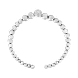 .925 Sterling Silver 1/6 Cttw Diamond Rondelle Graduated Ball Bead Cuff Bangle Bracelet (I-J color, I2-I3 clarity) - Fits wrists up to 7 1/2 inches