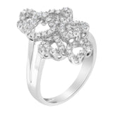 18KT White Gold Diamond Art Deco Heart Ring (1/4 cttw, H-I Color, SI1-SI2 Clarity)