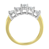 14KT Two Toned Gold 5 Stone Diamond Ring (1 cttw, H-I Color, SI1-SI2 Clarity)