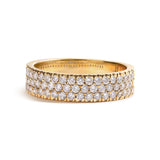 14K Yellow Gold Pave Set 3/4 cttw Multi Row Diamond Band Ring  (H-I Color, SI2-I1 Clarity)