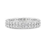 14K White Gold 2.0 Cttw Round-Cut Diamond Double Row Eternity Band Ring (H-I Color, SI1-SI2 Clarity)